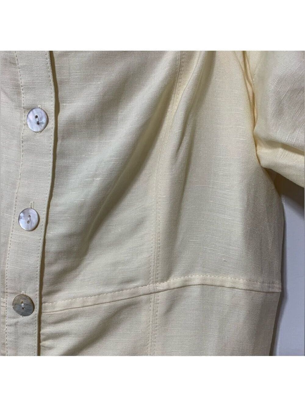 NWT Forever 21 Yellow Button Down Short Sleeved Midi Dress with slit size M - Picture 7 of 16